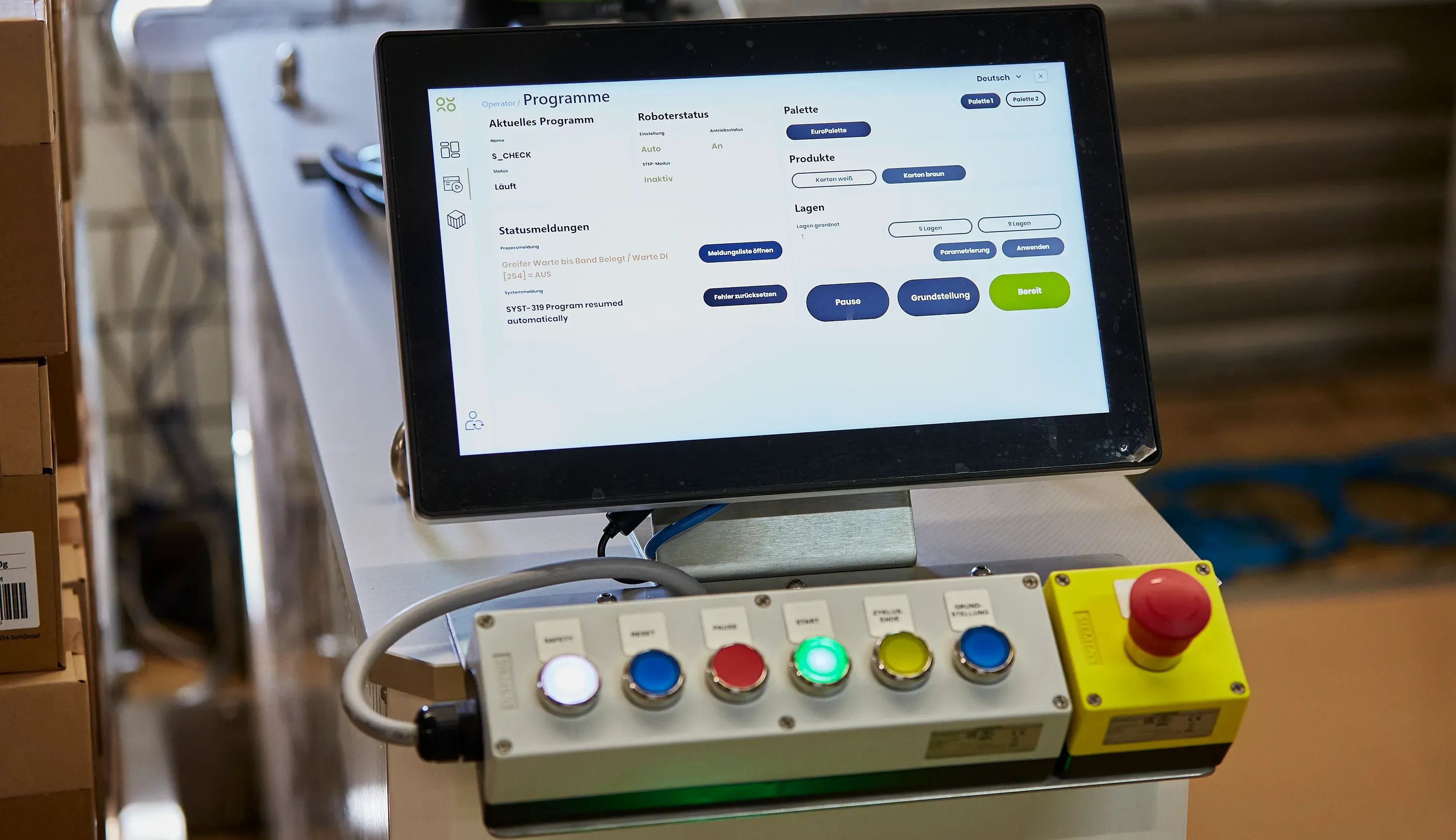 Human Machine Interface eines Basic Starter Cobots